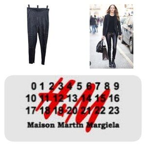 Maison Martin Margiela x H&M BLACK LEATHER LEGGINGS PANTS Size XS